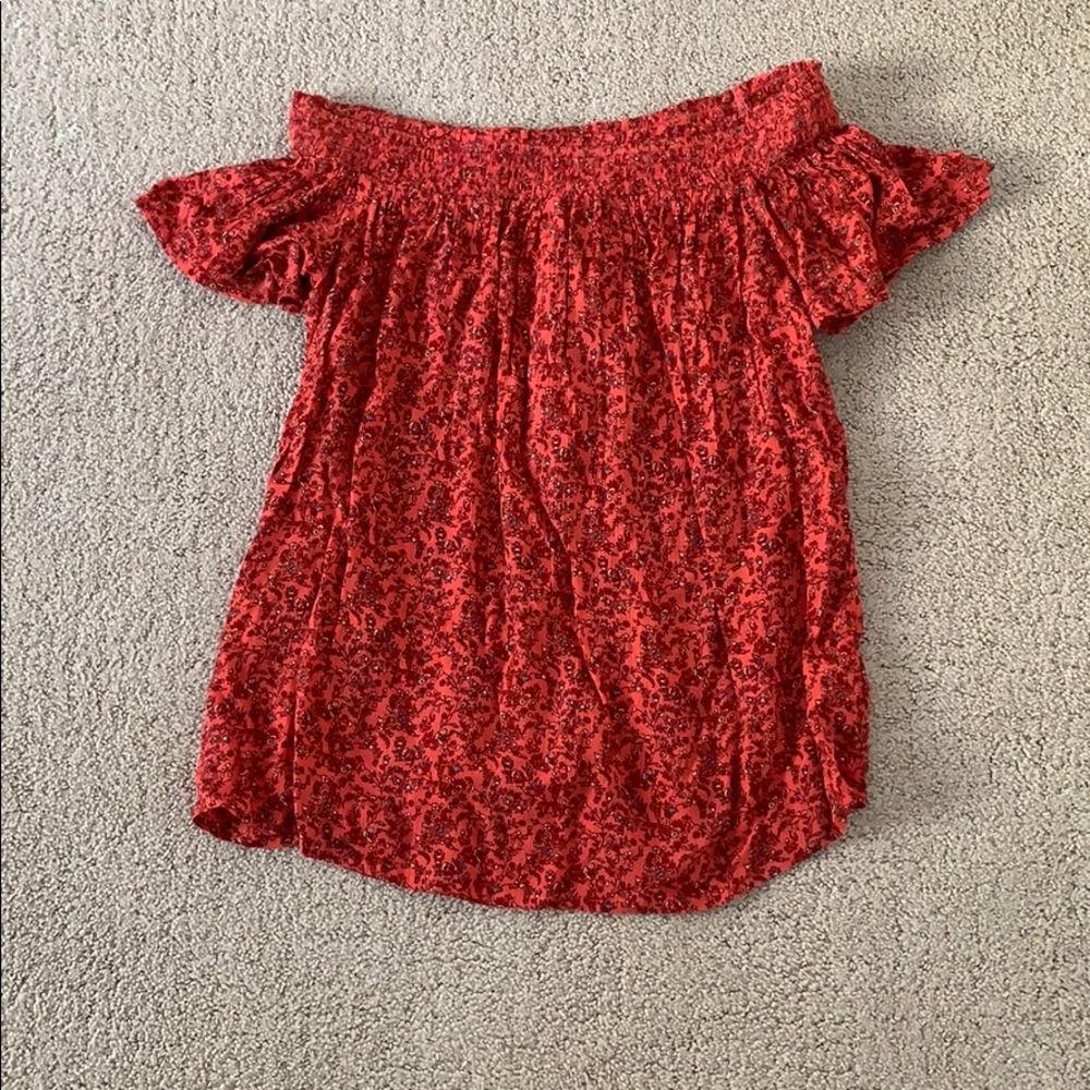 Old Navy Red Flower Top
